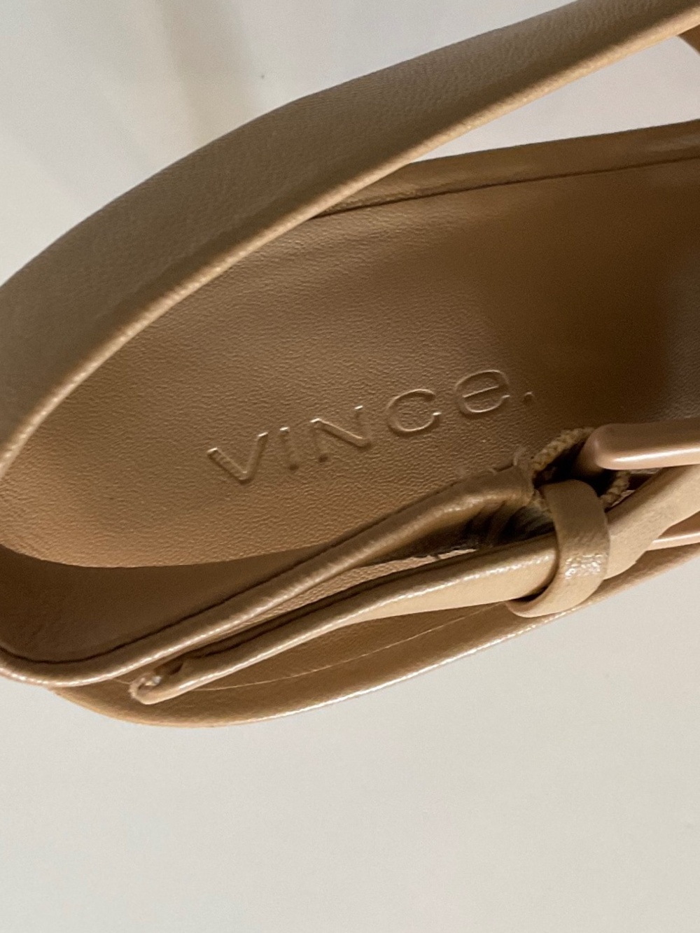 VINCE Leather Heels in Cappuccino Size 7 LIKE NEW - Picture 9 of 13
